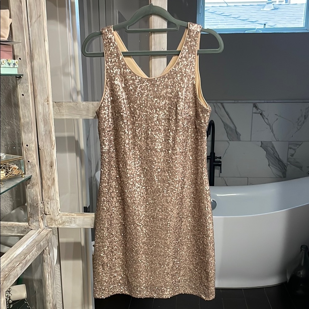 Sequin Sleeveless Dress - Gold